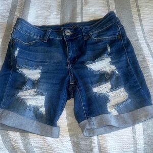 Rue21 Dark Blue Distressed Jean Shorts